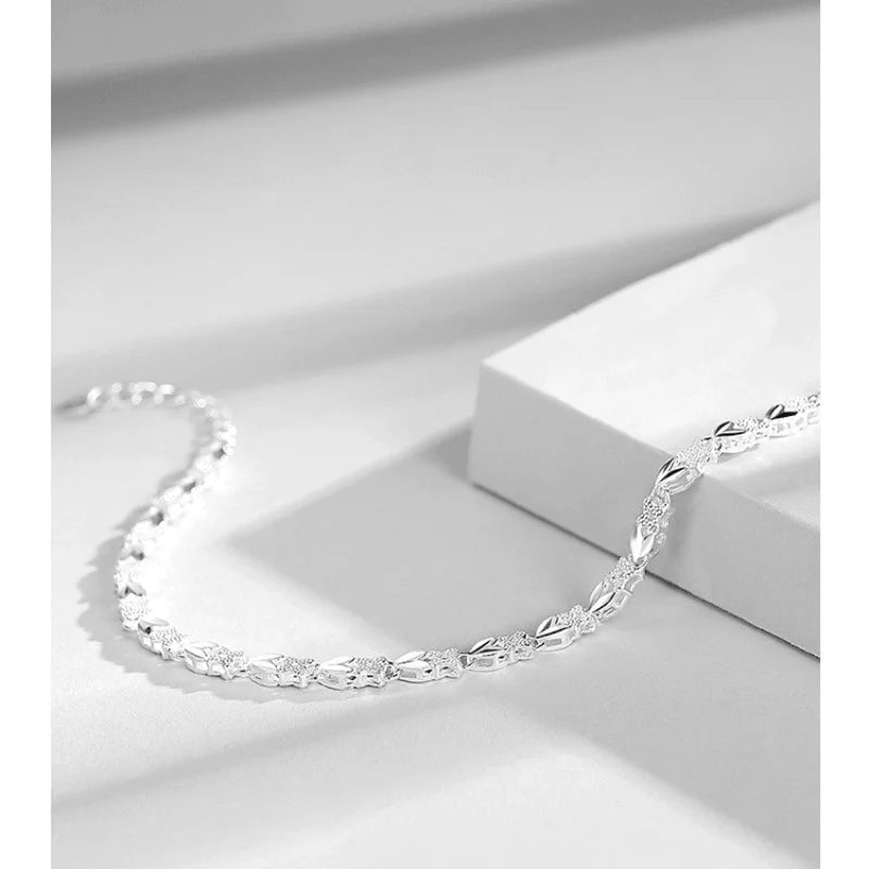 Hot Fine 925 Sterling Silver Heart Lucky Clover Bracelets for Women Wedding Party Jewelry Fashion Noble Christmas Gifts