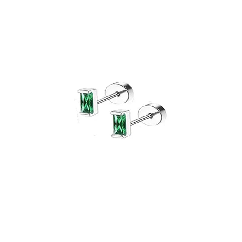 2Pcs 14K Gold Plated Flat Back Stud Earrings for Women, Hypoallergenic Stainless Steel Screw Back Cartigale Conch Helix Earrings