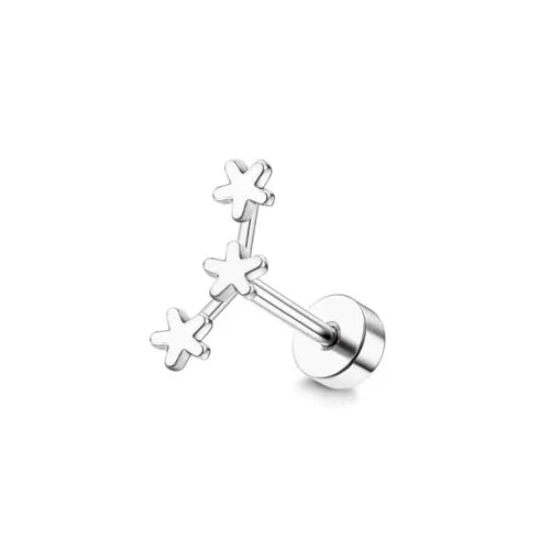 Cartilage Earring Stainless Steel Helix for Women Opal CZ Stud Earrings Butterfly Flat Back Cartilage Piercing Jewelry
