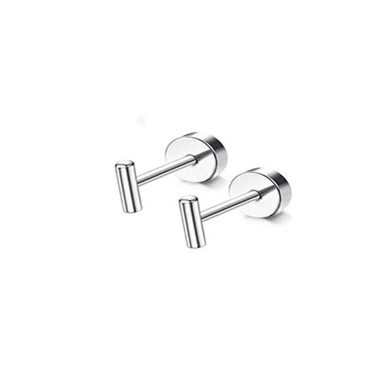 2Pcs 14K Gold Plated Flat Back Stud Earrings for Women, Hypoallergenic Stainless Steel Screw Back Cartigale Conch Helix Earrings