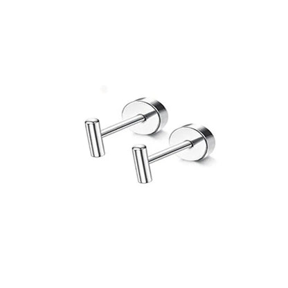 2Pcs 14K Gold Plated Flat Back Stud Earrings for Women, Hypoallergenic Stainless Steel Screw Back Cartigale Conch Helix Earrings