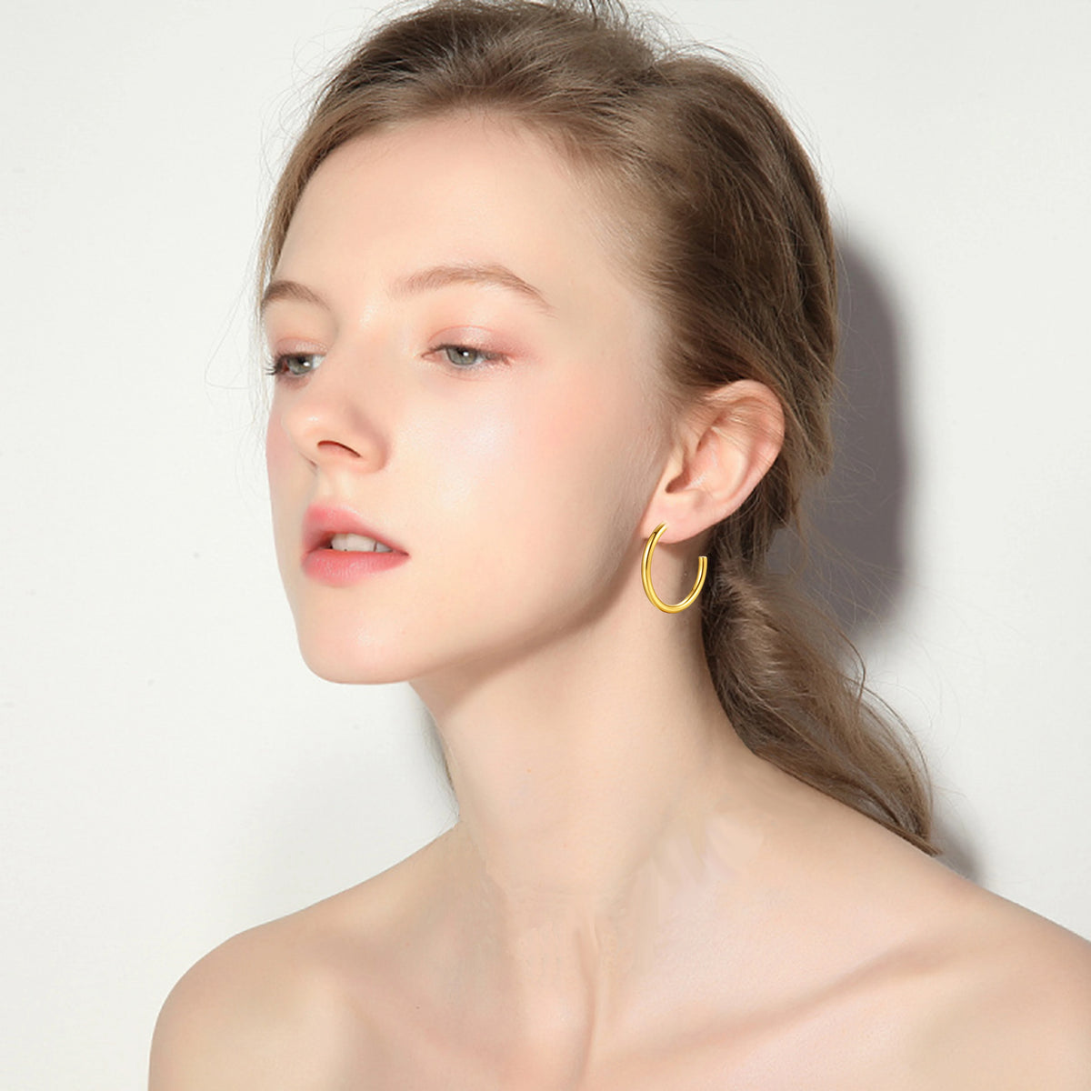 New Fashion round Circle Earrings Female Gold Silver Color Stainless Steel Stud Earrings for Women 2023 Trend Party Jewelry Gift