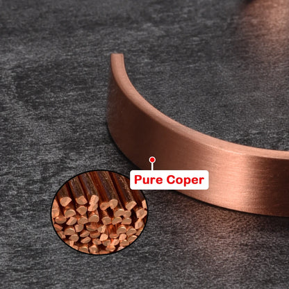 Pure Copper Bracelets Matte Adjustable Open Cuff 9.5Mm Wide Bangles Soft Metal Resizable Jewelry for Men Women Gifts