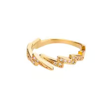 Rainbow Geometric  Zircon Rings for Women Gold Stainless Steel