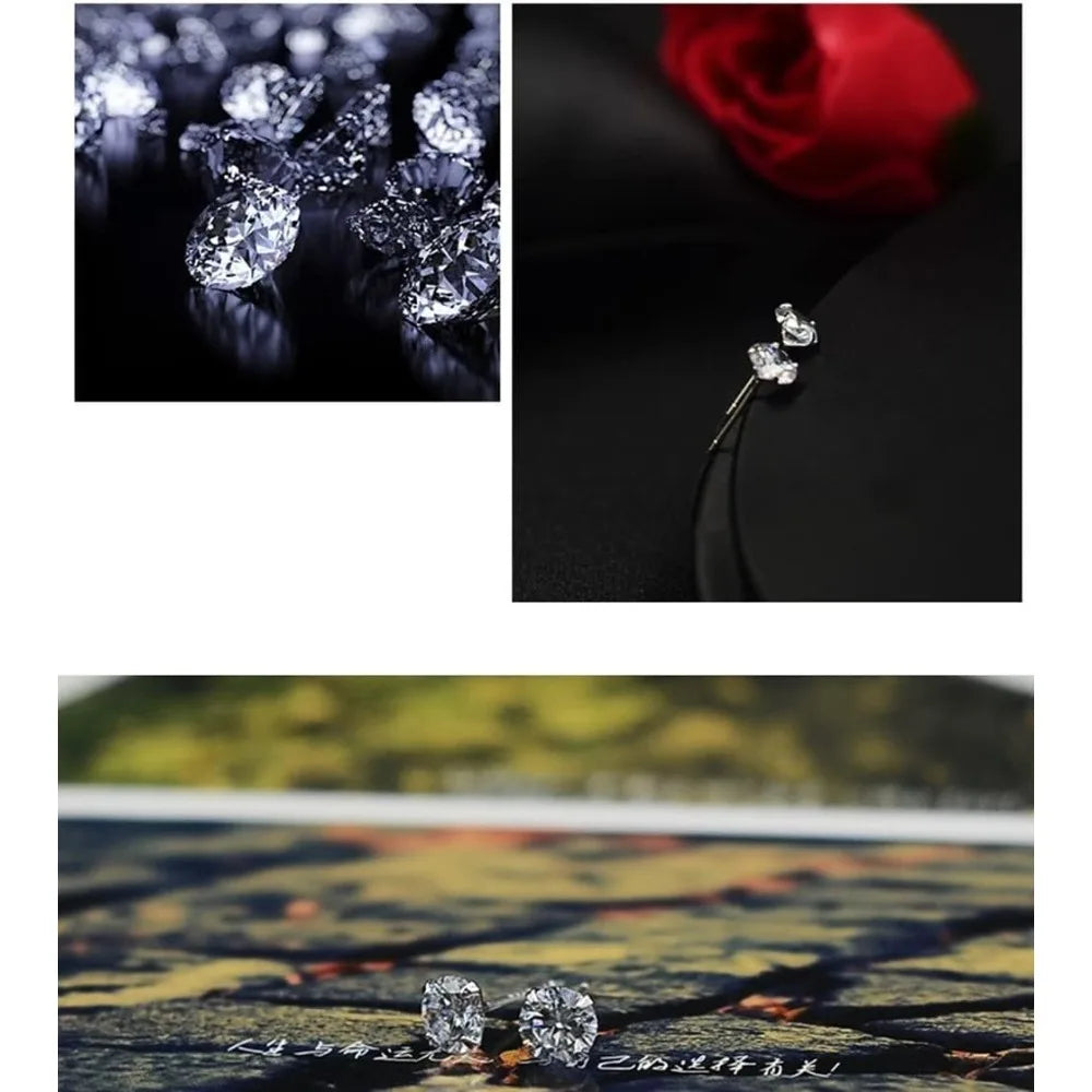 Butterfly Buckle Titanium Steel Stud Earrings 6 Pairs