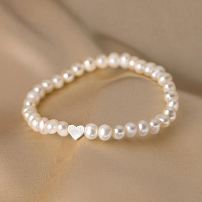 925 Sterling Silver Elegant Irregular Pearl Adjustable Bracelet Classic Heart Exquisite Bracelets for Women Jewelry Gifts