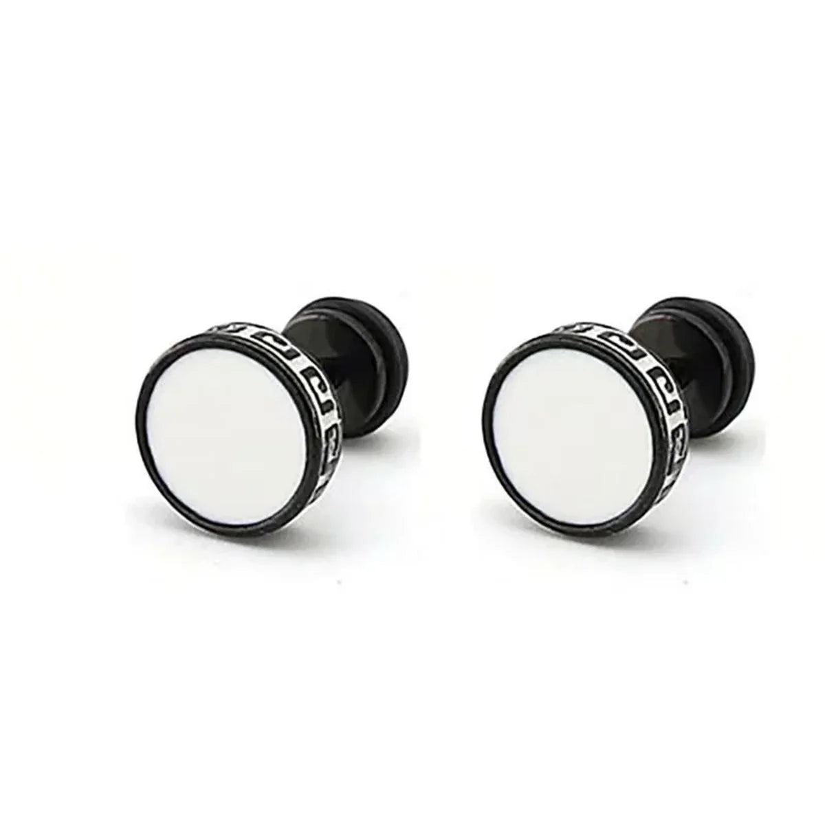 2Pcs 316L Stainless Steel Vintage Flat Back Stud Earrings for Men Women,Unisex Screw Back Cartilage Tragus Piercing Jewelry