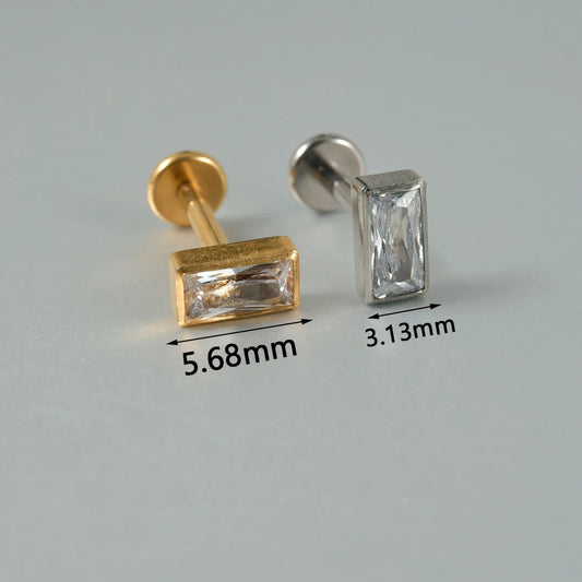 1PC G23 Titanium Moon Cross Cz Silver/Gold Labret Lip Studs Ear Cartilage Tragus Helix Earrings Daith Lobe Piercing Body Jewelry