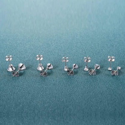 Butterfly Buckle Titanium Steel Stud Earrings 6 Pairs