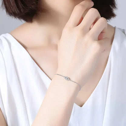 Lucky Evil Eye Bracelet 925 Sterling Silver Bracelets for Women Blue Stone CZ Turkey Adjustable Men Jewelry KLTB099