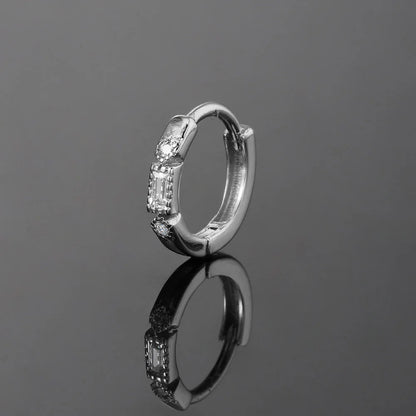 INS New Piercing Hoop Earrings for Women Geometry Zirconia Tragus Helix Rook Ear Cartilage Fashion Jewelry Girls Gifts