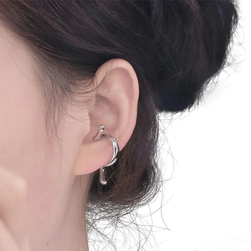 Chic Irregular Design Geometric Distortion Snake Ear Cuff Earrings Women without Piercing Earless Earcuff Ear Clip Jewelry Gift