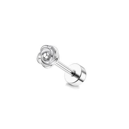 Cartilage Earring Stainless Steel Helix for Women Opal CZ Stud Earrings Butterfly Flat Back Cartilage Piercing Jewelry