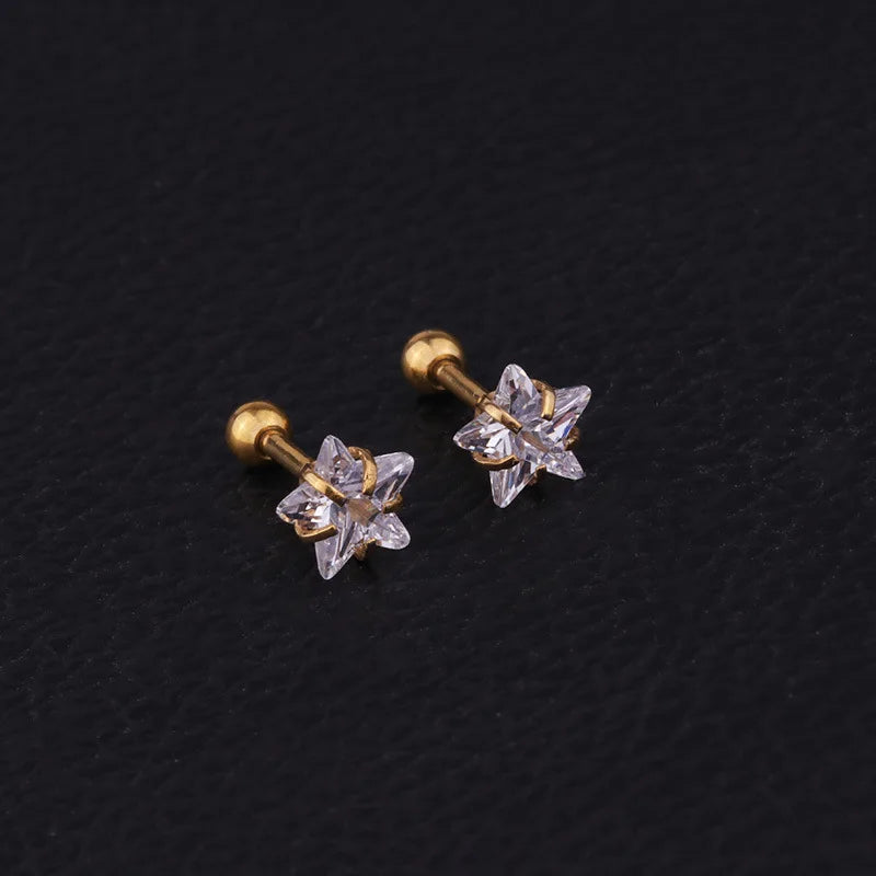 Helix Piercing Star Earrings Women 1Pc Trend 2023 Zircon Lobe Rook Piercing Tragus Daith Cartilage Ear Jewelry Body Accessories