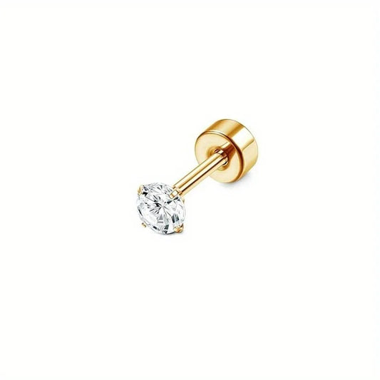 18G Stainless Steel Earrings Piercing Ear Cartilage Set 2-7MM round Barbell Stud Earring with Screw Flat Ball Back