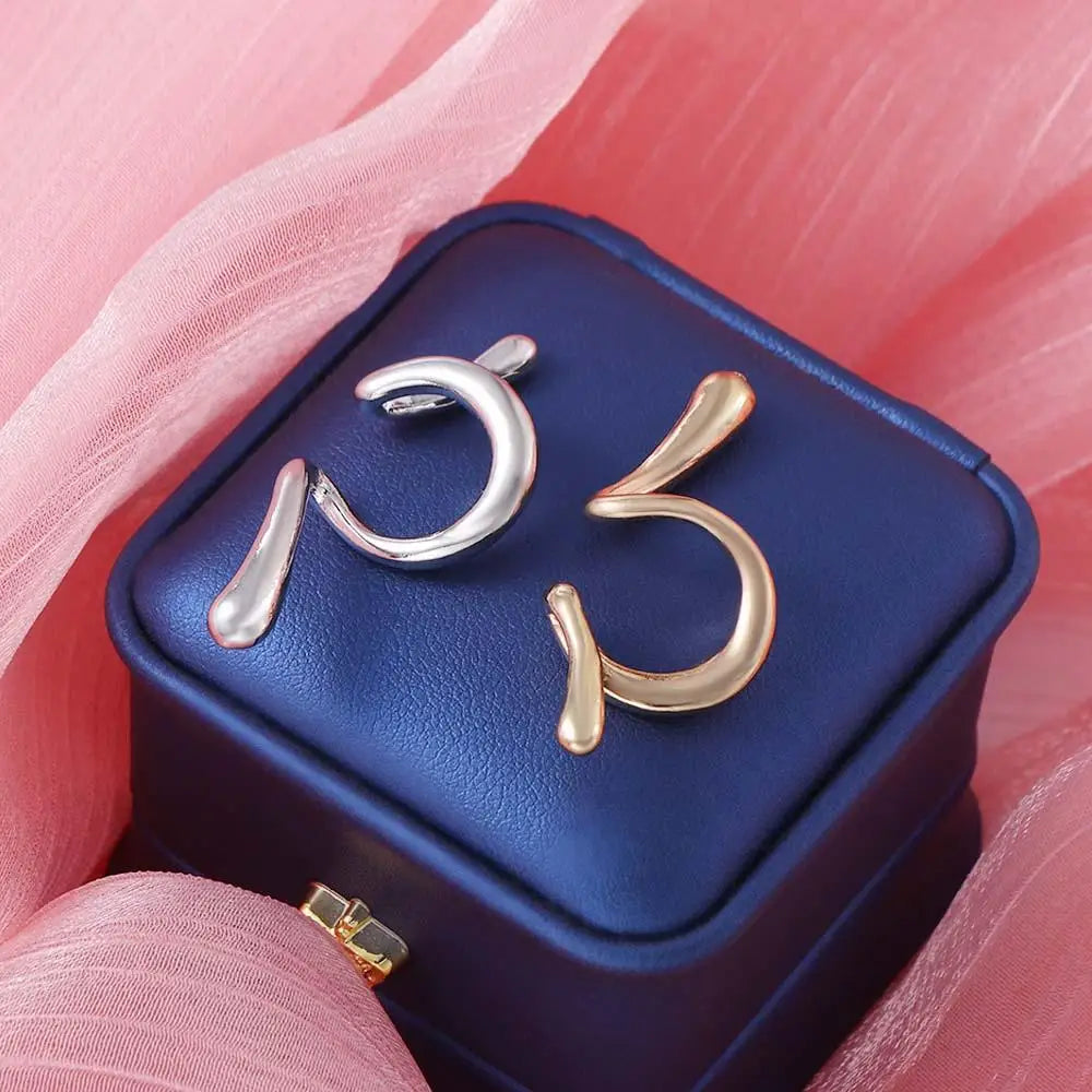 Chic Irregular Design Geometric Distortion Snake Ear Cuff Earrings Women without Piercing Earless Earcuff Ear Clip Jewelry Gift