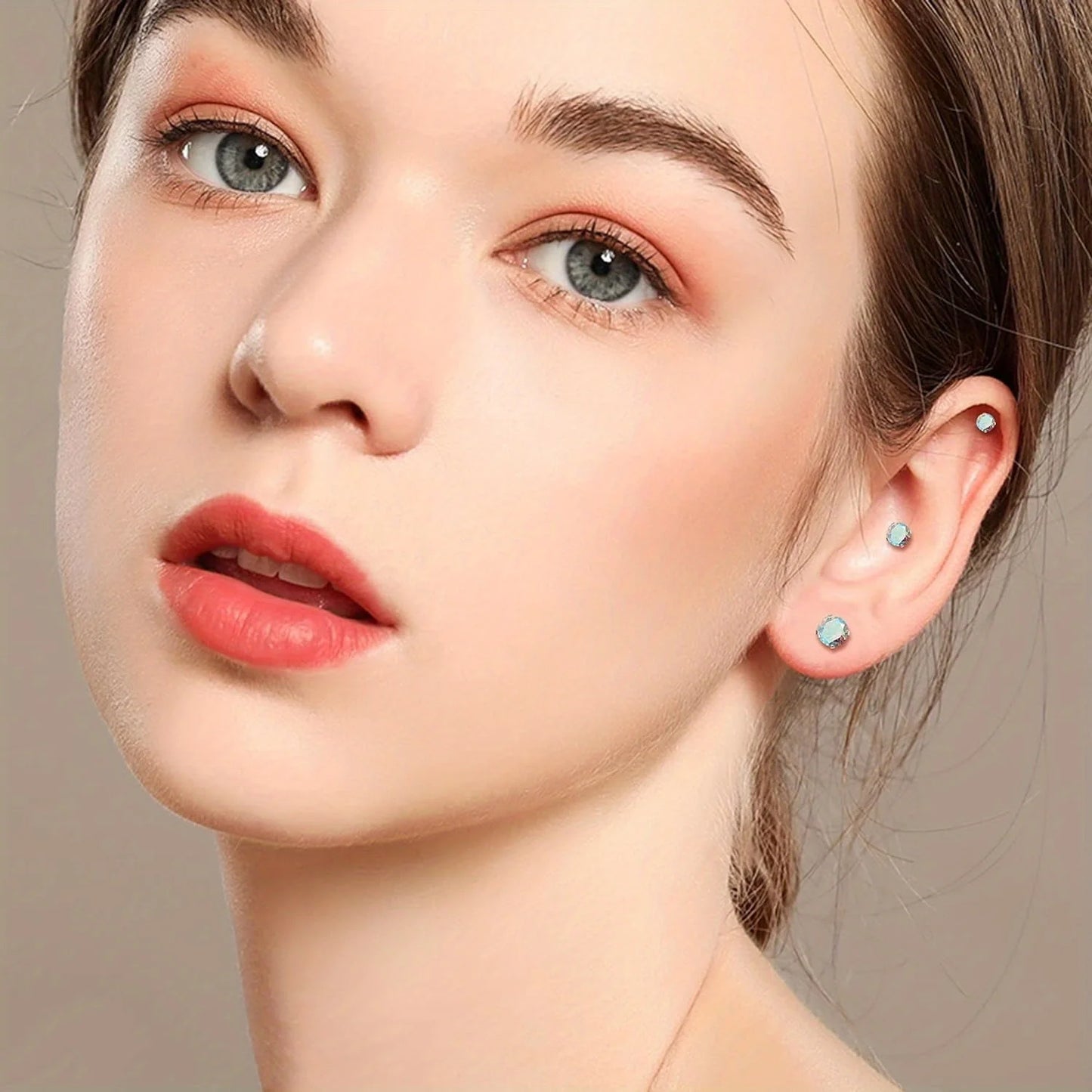 18G Stainless Steel Earrings Piercing Ear Cartilage Set 2-7MM round Barbell Stud Earring with Screw Flat Ball Back