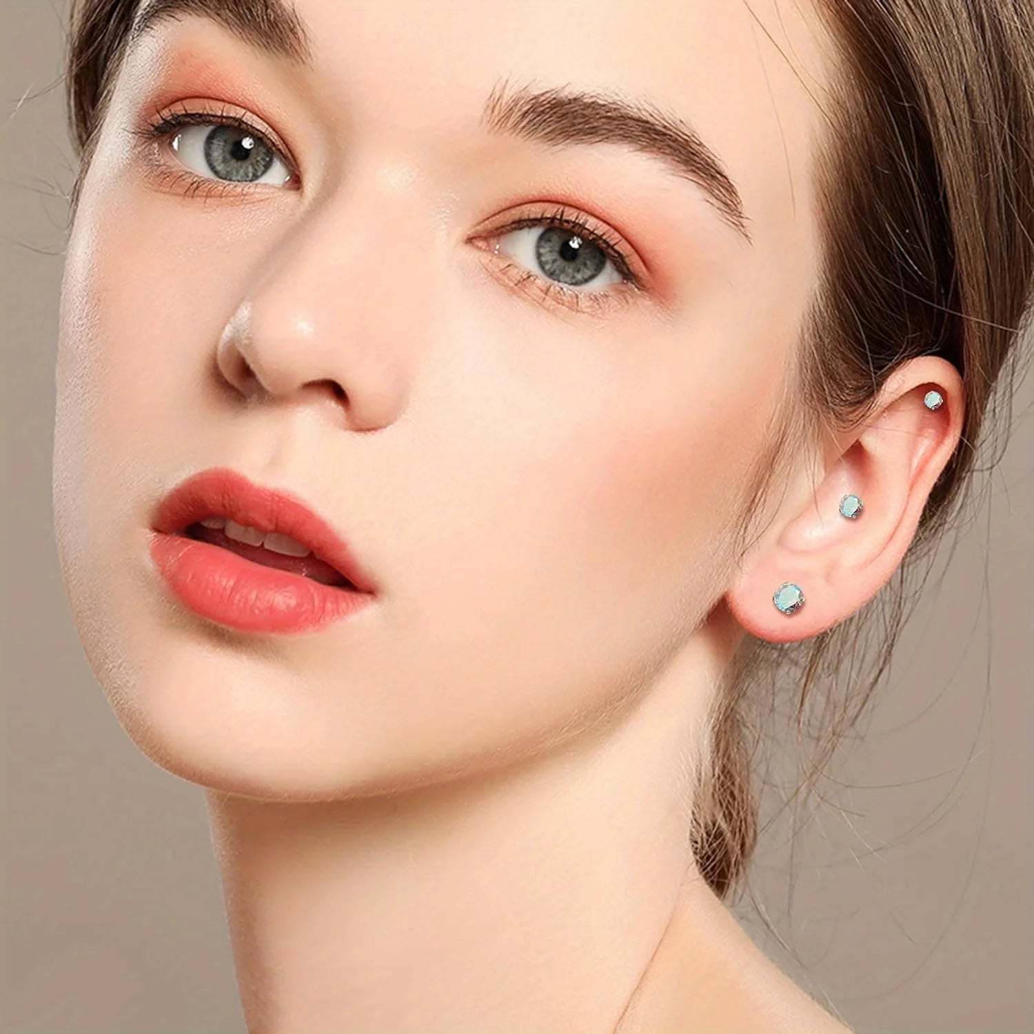 18G Stainless Steel Earrings Piercing Ear Cartilage Set 2-7MM round Barbell Stud Earring with Screw Flat Ball Back