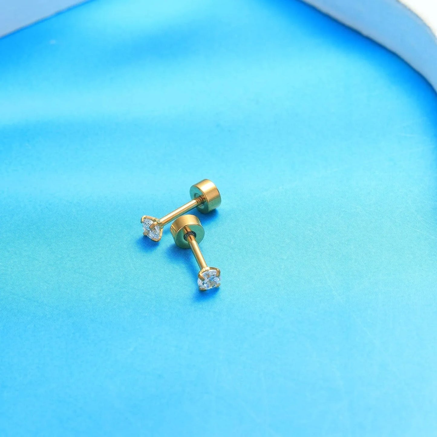18G Stainless Steel Earrings Piercing Ear Cartilage Set 2-7MM round Barbell Stud Earring with Screw Flat Ball Back