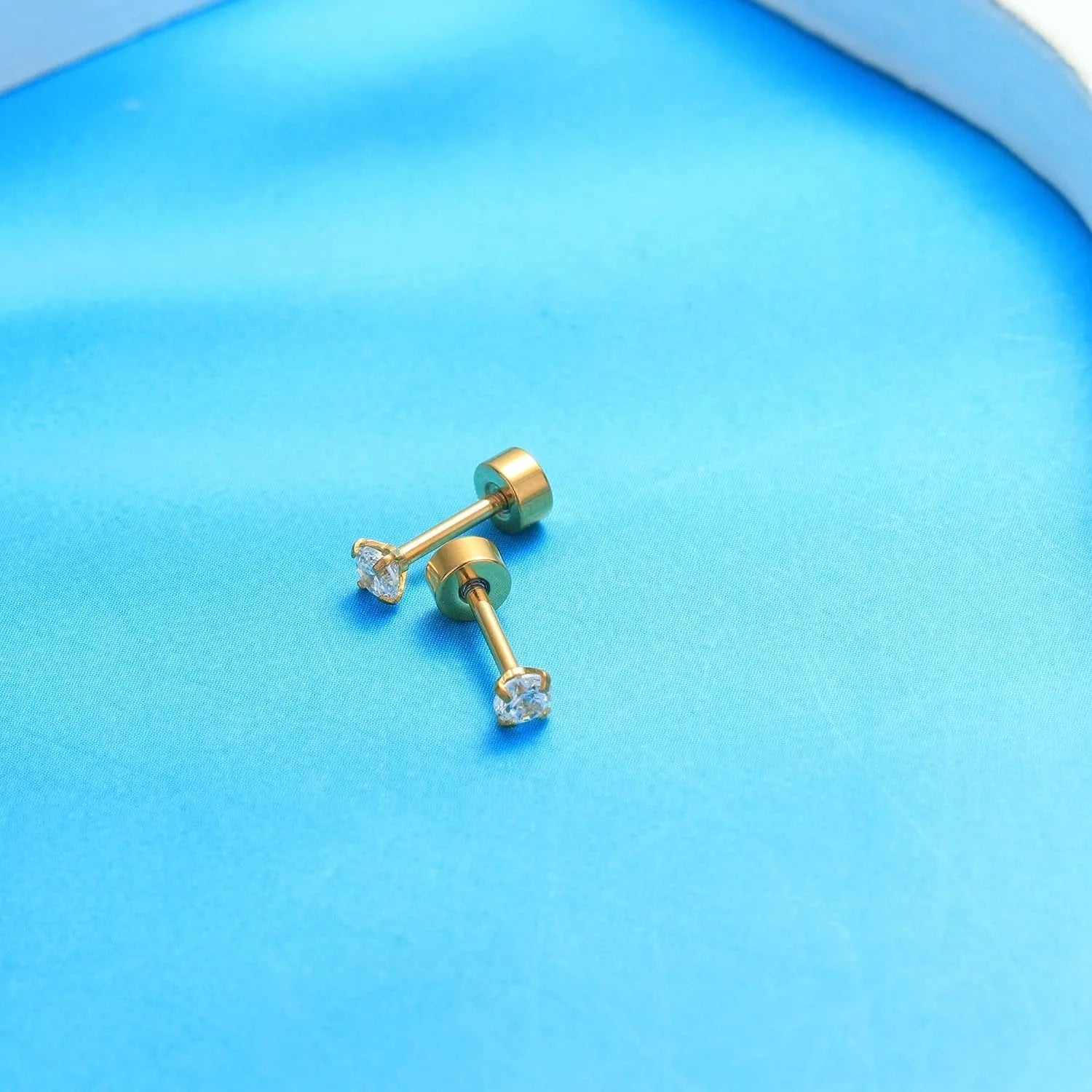 18G Stainless Steel Earrings Piercing Ear Cartilage Set 2-7MM round Barbell Stud Earring with Screw Flat Ball Back