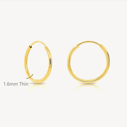1.6Mm Thin Dainty Stainless Steel Hoop Earrings for Women Men Stackable Minimalist Tiny 6-16Mm round Gold Color Huggies Jewelry