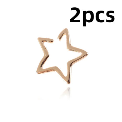 Girls Hollow Star Ear Cuff Earrings Studs Boho Vintage Fake Cartilage Earring Clip Earrings Women Earrings Punk Rock Earcuff