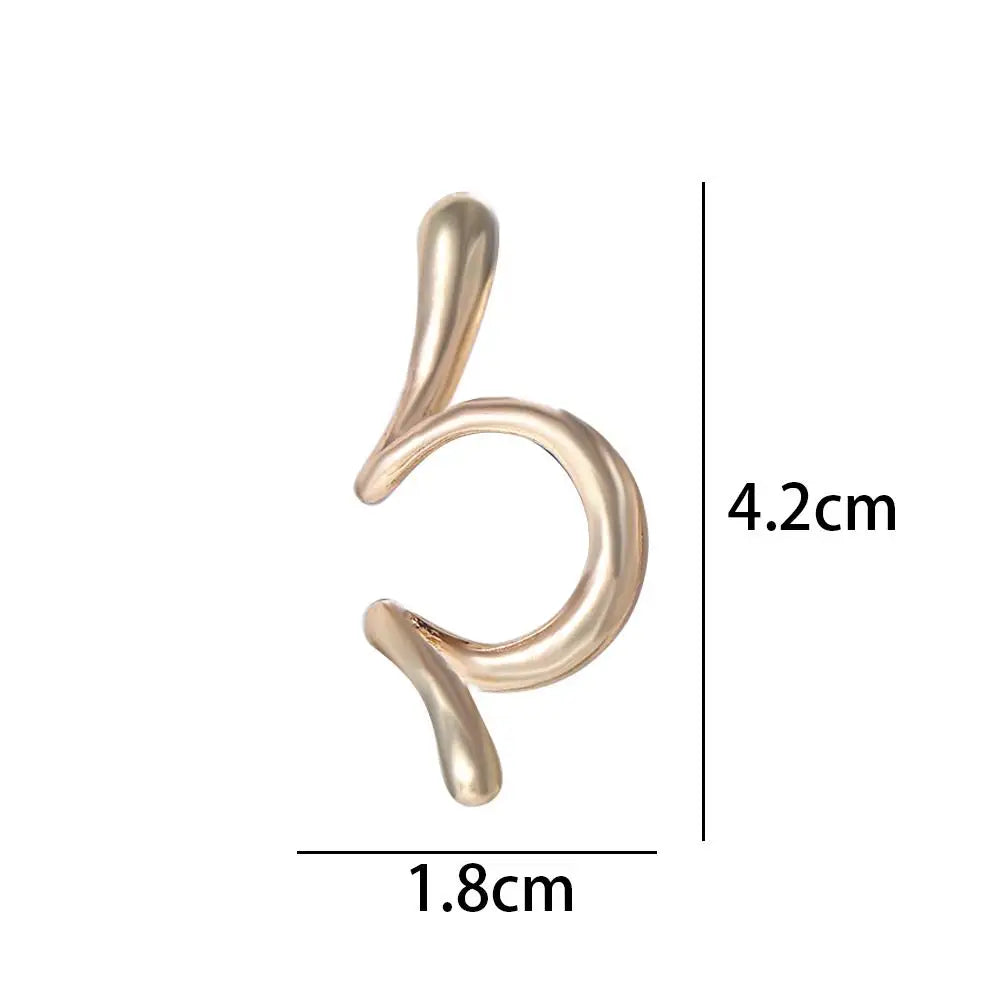Chic Irregular Design Geometric Distortion Snake Ear Cuff Earrings Women without Piercing Earless Earcuff Ear Clip Jewelry Gift