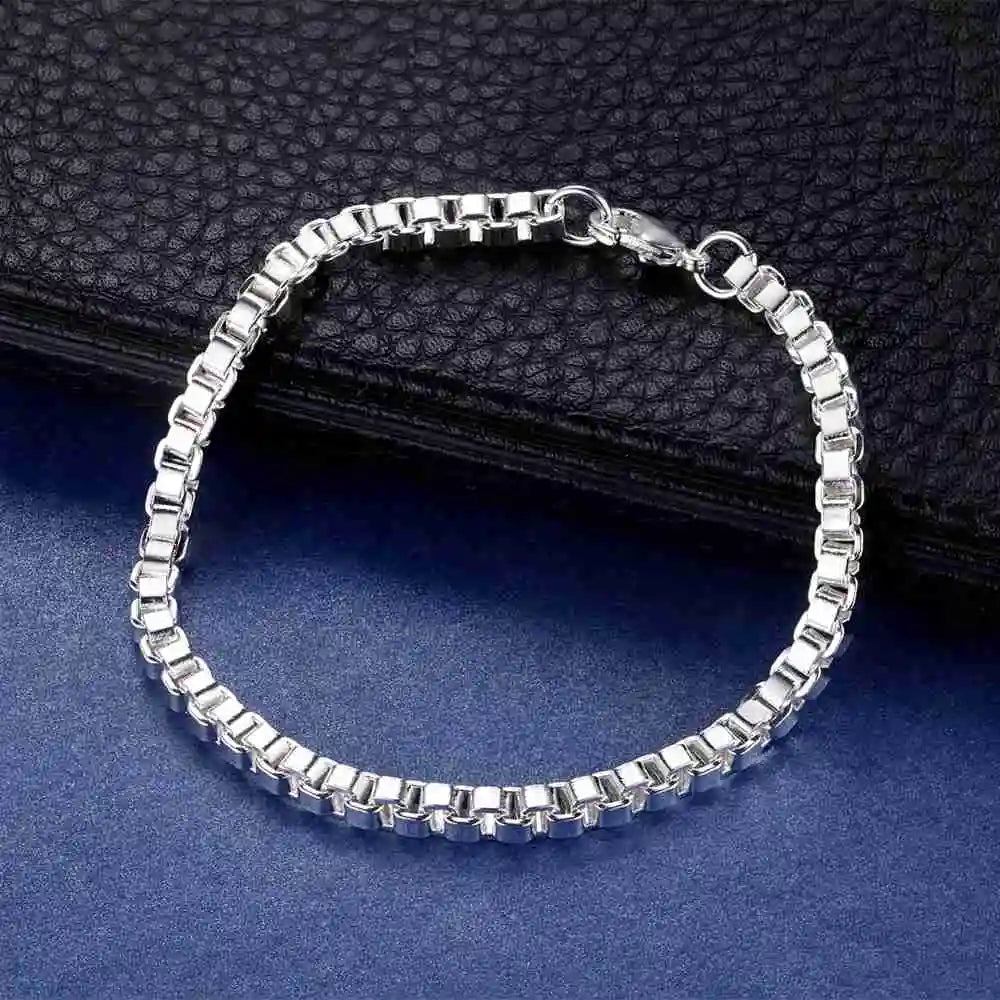 925 Sterling Silver Bracelet Heart High Quality Romance Chain for Woman Men Fashion Engagement Party Wedding Jewelry Gift