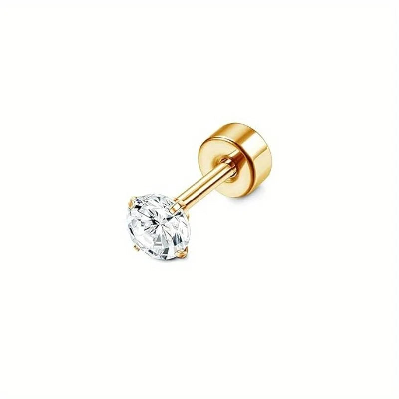 18G Stainless Steel Earrings Piercing Ear Cartilage Set 2-7MM round Barbell Stud Earring with Screw Flat Ball Back