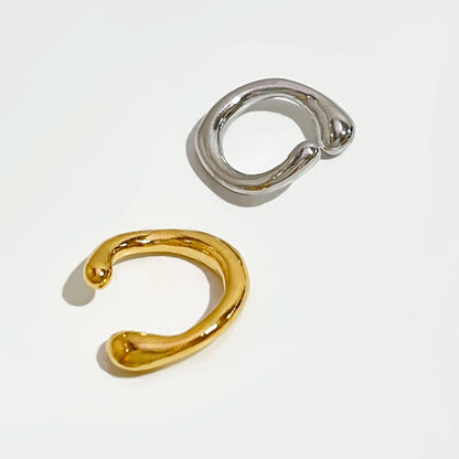 Solid Gold Color Earrings without Piercing Geometric round Ear Cuff Minimalist Cartilage Earrings Women Simple Jewelry