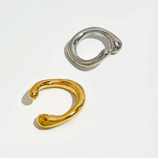 Solid Gold Color Earrings without Piercing Geometric round Ear Cuff Minimalist Cartilage Earrings Women Simple Jewelry