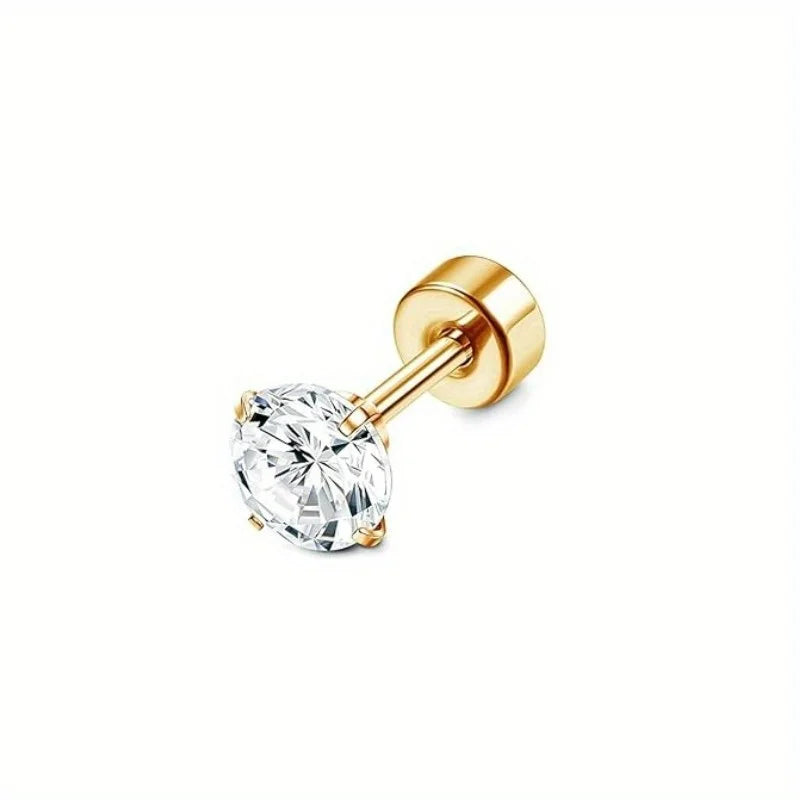 18G Stainless Steel Earrings Piercing Ear Cartilage Set 2-7MM round Barbell Stud Earring with Screw Flat Ball Back