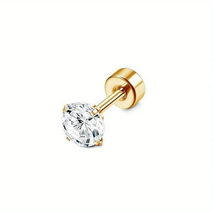 18G Stainless Steel Earrings Piercing Ear Cartilage Set 2-7MM round Barbell Stud Earring with Screw Flat Ball Back