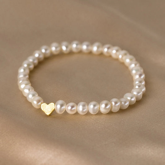 925 Sterling Silver Elegant Irregular Pearl Adjustable Bracelet Classic Heart Exquisite Bracelets for Women Jewelry Gifts