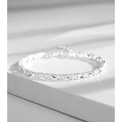 Hot Fine 925 Sterling Silver Heart Lucky Clover Bracelets for Women Wedding Party Jewelry Fashion Noble Christmas Gifts