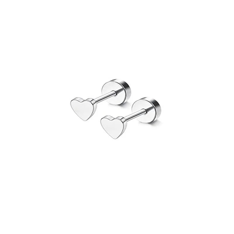 2Pcs 14K Gold Plated Flat Back Stud Earrings for Women, Hypoallergenic Stainless Steel Screw Back Cartigale Conch Helix Earrings