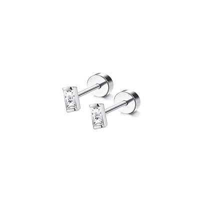 2Pcs 14K Gold Plated Flat Back Stud Earrings for Women, Hypoallergenic Stainless Steel Screw Back Cartigale Conch Helix Earrings