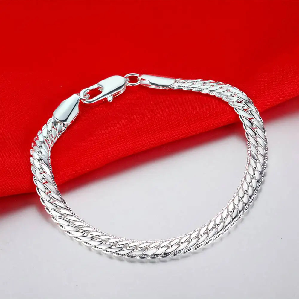 925 Sterling Silver Bracelet Heart High Quality Romance Chain for Woman Men Fashion Engagement Party Wedding Jewelry Gift