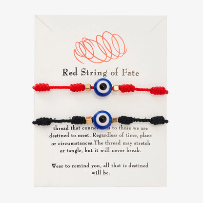 6Pcs/Set 7 Knots Lucky Friendship Bracelets for Woman Men Turkish Evil Eye Red Black Braided Bracelet Charm Adjustable Jewelry