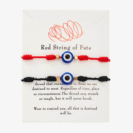 6Pcs/Set 7 Knots Lucky Friendship Bracelets for Woman Men Turkish Evil Eye Red Black Braided Bracelet Charm Adjustable Jewelry