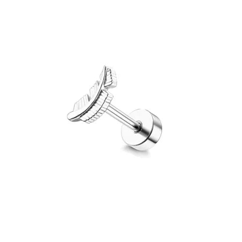 Cartilage Earring Stainless Steel Helix for Women Opal CZ Stud Earrings Butterfly Flat Back Cartilage Piercing Jewelry