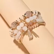 Bohemian Crystal Beaded Stretch Bracelet Set