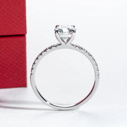 Anujewel 14K White Gold 1Ct D Color VVS Lab Grown Diamond Engagement Rings with IGI Certificate 585 Gold Wedding Ring for Women