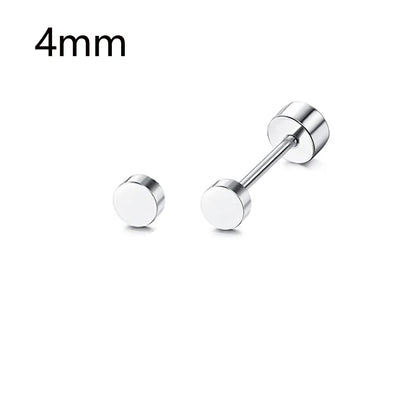 1 Pair Stainless Steel Small Tiny CZ Ball Flat Back Stud Earring Multiple Piercing Cartilage Hoop Earrings for Women Men