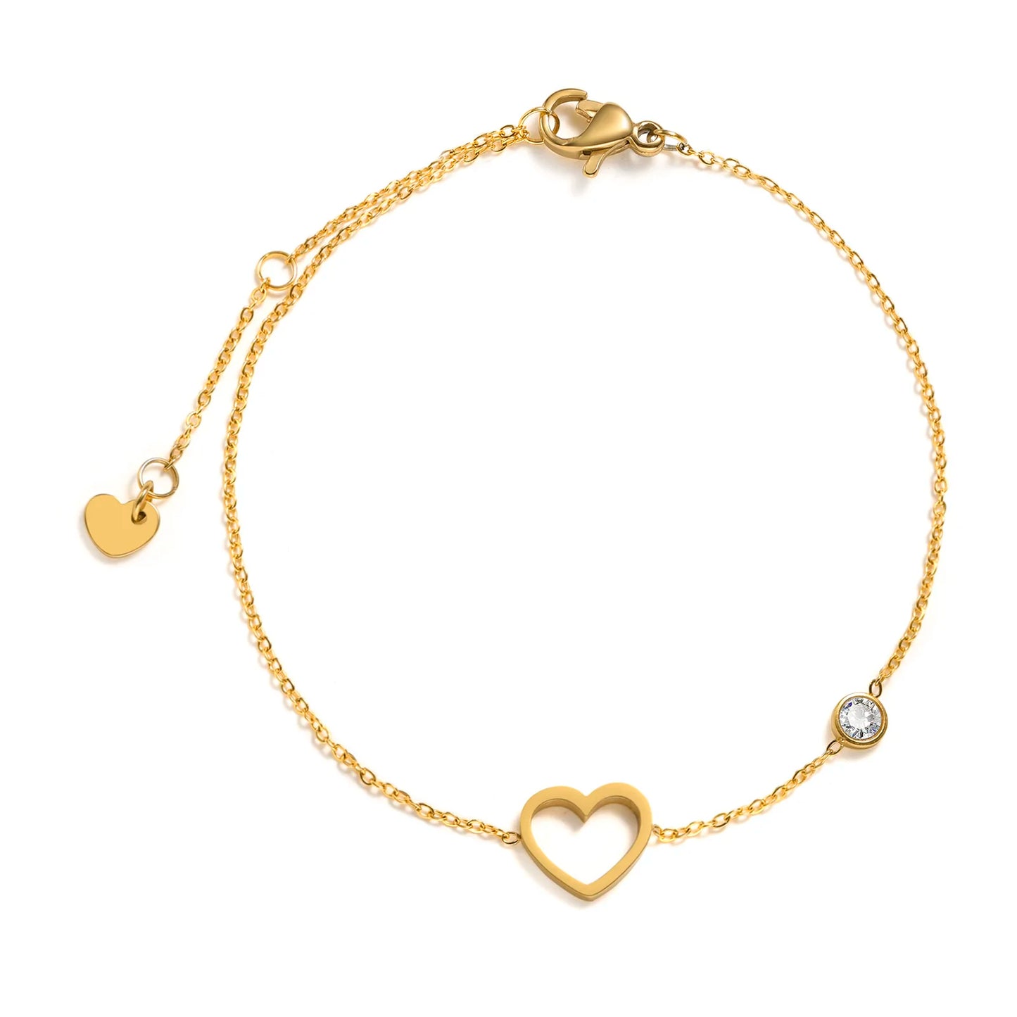 Birthstone Zirconia Thin Chain Link Cross Bracelet Stainless Steel Women'S Adjustable Link Stacked Layered Chain Bracelets