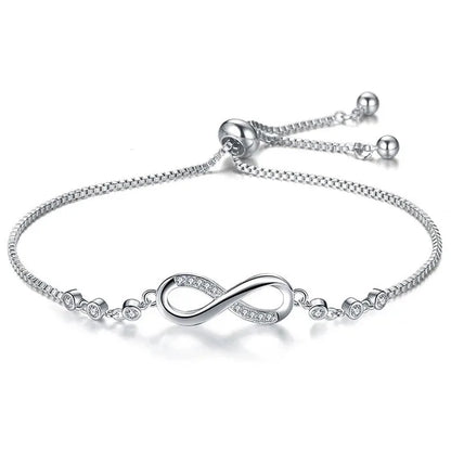 New Fine 925 Sterling Silver Pretty Crystal Bracelets for Women Fashion Jewelry Party Wedding Accessories Valentine'S Day Gifts
