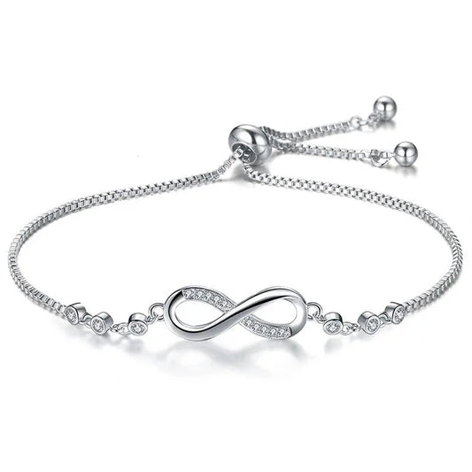 New Fine 925 Sterling Silver Pretty Crystal Bracelets for Women Fashion Jewelry Party Wedding Accessories Valentine'S Day Gifts