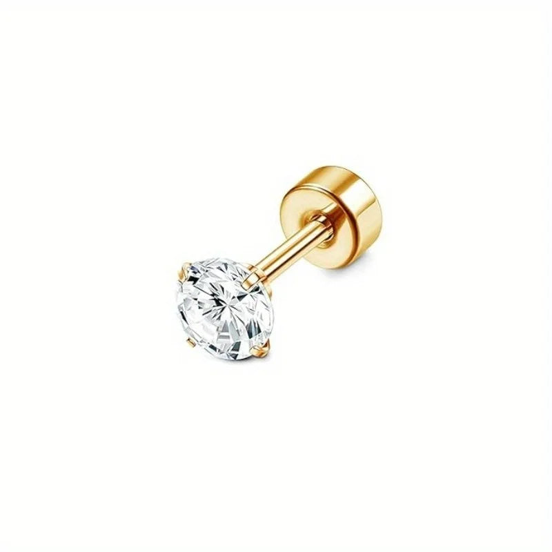 18G Stainless Steel Earrings Piercing Ear Cartilage Set 2-7MM round Barbell Stud Earring with Screw Flat Ball Back