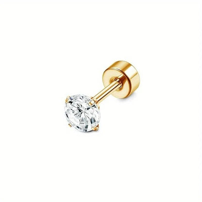 18G Stainless Steel Earrings Piercing Ear Cartilage Set 2-7MM round Barbell Stud Earring with Screw Flat Ball Back