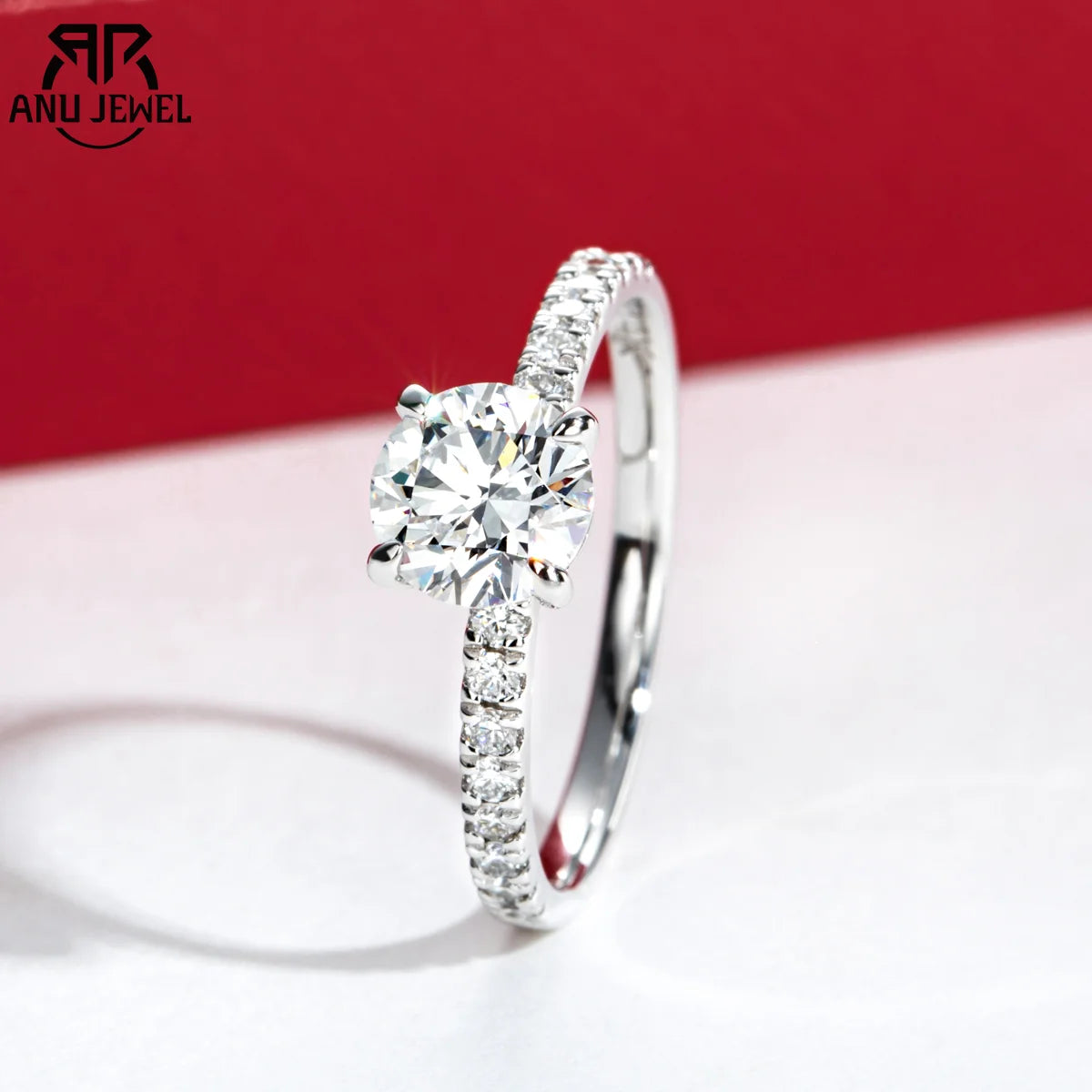 Anujewel 14K White Gold 1Ct D Color VVS Lab Grown Diamond Engagement Rings with IGI Certificate 585 Gold Wedding Ring for Women